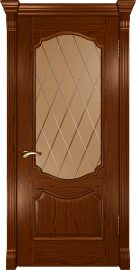 Изображение товара Межкомнатная шпонированная дверь Luxor Венеция (багет) Дуб сандал остекленная